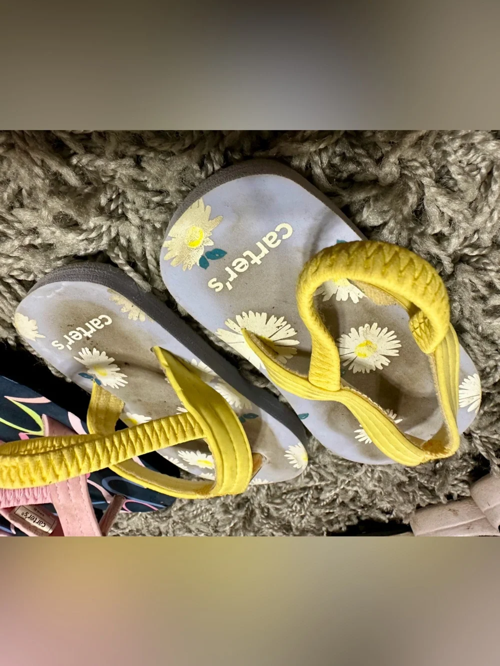 Carter's Yellow Daisy Print Flip Flop Sandals